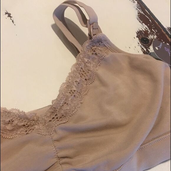 Secret Treasures small maternity nursing bra beige wireless - Picture 4 of 4